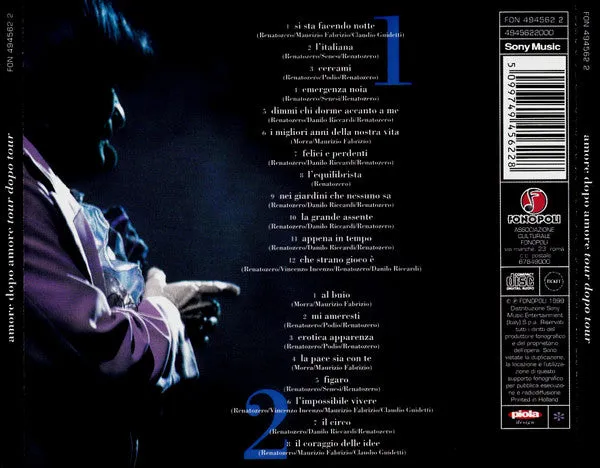 Renato Zero Amore Dopo Amore doppio CD live