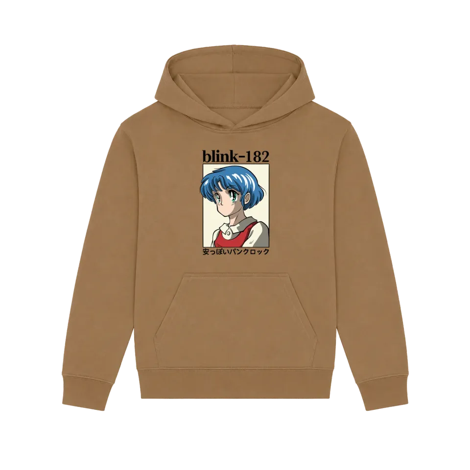 Blink-182 Anime Cheap Punk felpa cappuccio marrone
