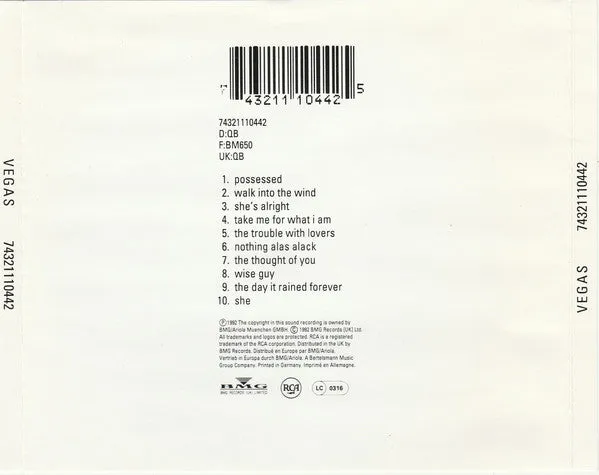 Vegas Vegas CD album synth-pop condizioni NM