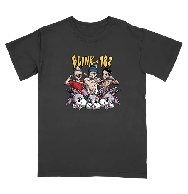 blink-182 Anime Band vs Bunny Battle maglietta nera lavata