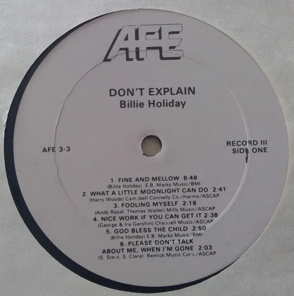 Billie Holiday Don't Explain cofanetto 3xLP jazz 1982