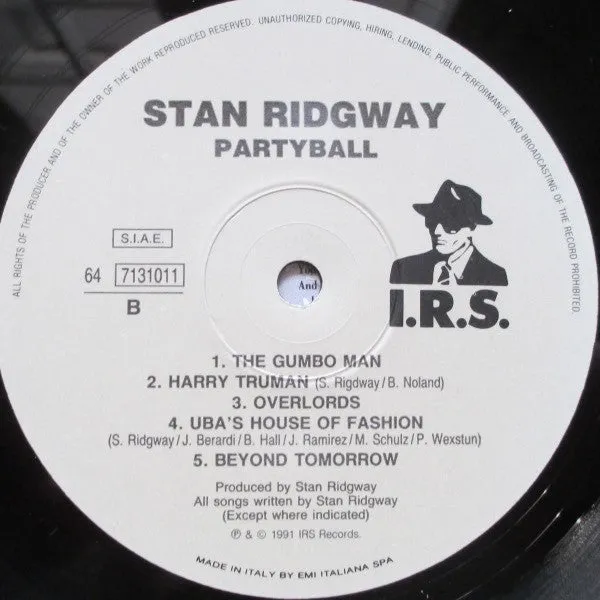Stan Ridgway Partyball LP usato synth-pop