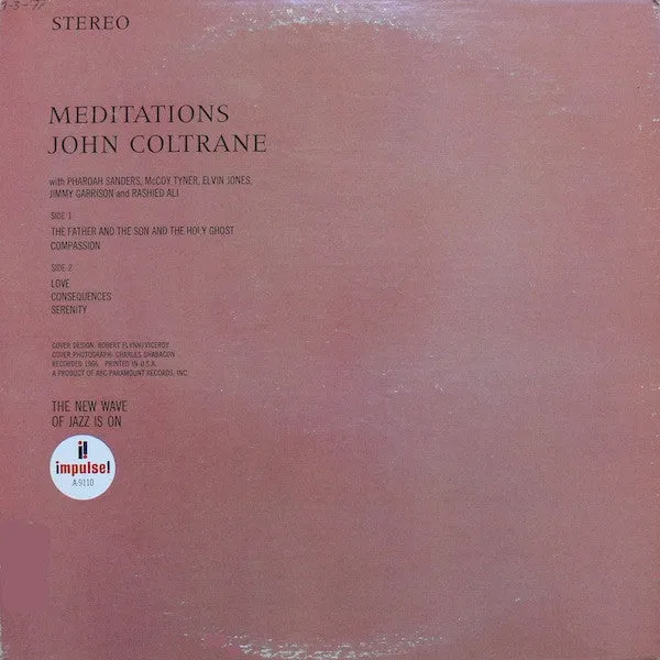 John Coltrane Meditations LP ristampa gatefold free jazz