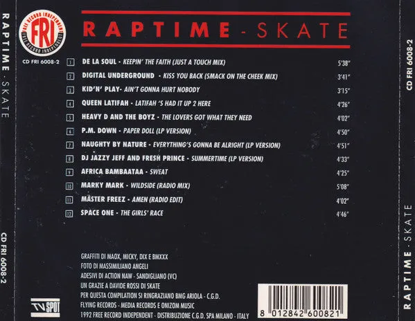 Raptime Skate Various CD compilation hip hop 1992
