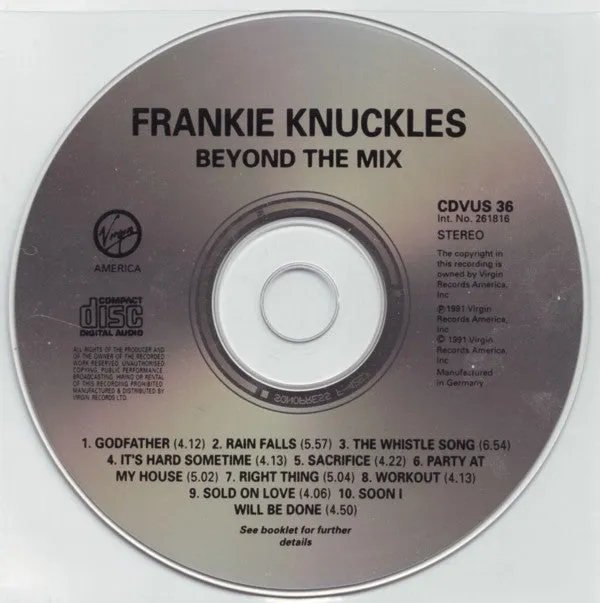 Frankie Knuckles Beyond The Mix CD album house