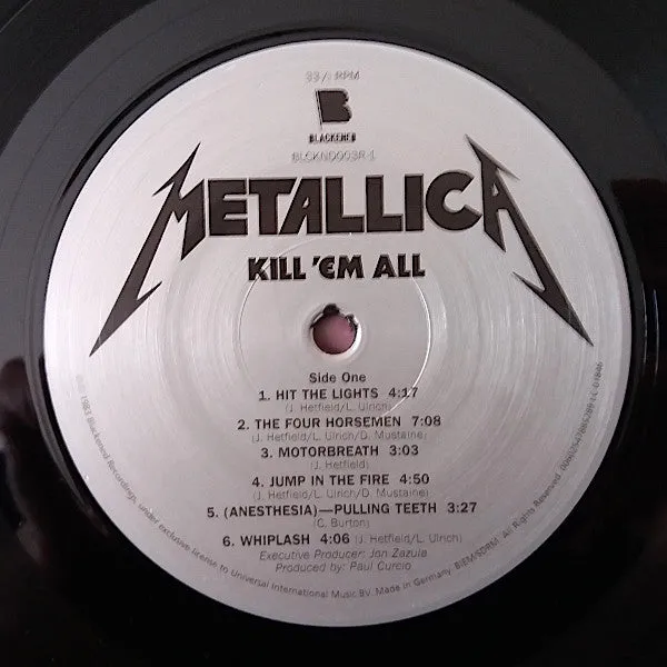 Metallica Kill 'Em All LP rimasterizzato insert 2016