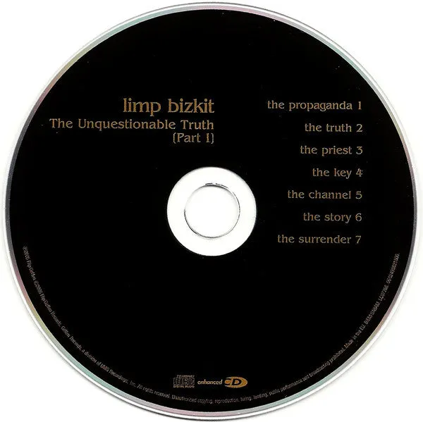 Limp Bizkit Unquestionable Truth Part 1 CD digipak