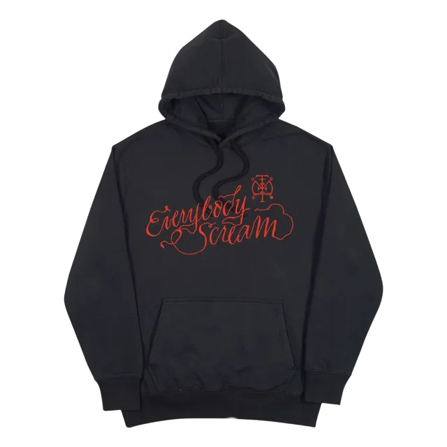 Everybody Scream felpa con cappuccio nera ricamata S-XXL