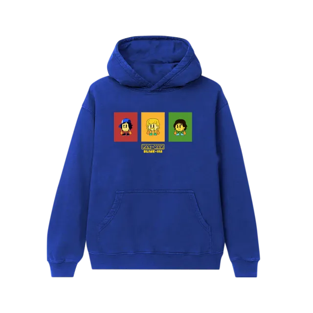 Blink-182 Pac-Man Snack Breaks felpa cappuccio blu