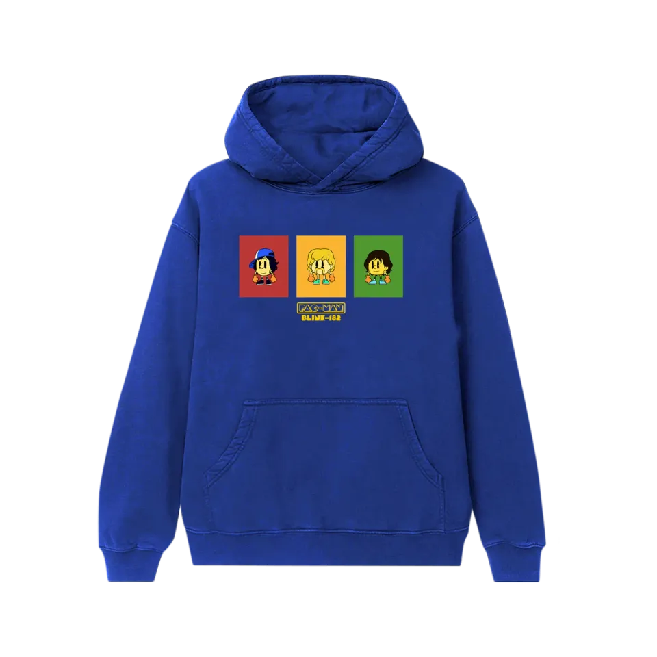 Blink-182 Pac-Man Snack Breaks felpa cappuccio blu