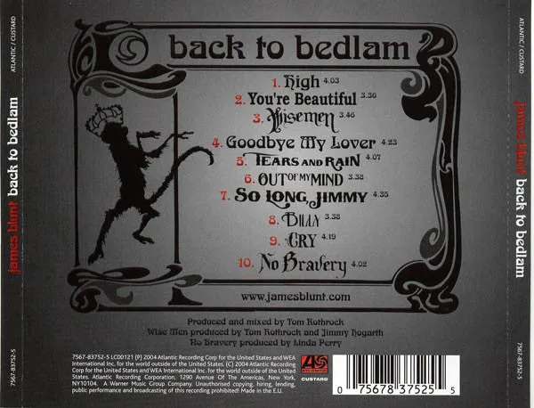 James Blunt Back To Bedlam CD album usato VG+