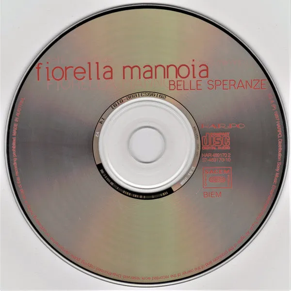 Fiorella Mannoia Belle Speranze CD album 1997 ballad