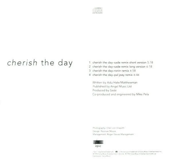 Sade Cherish The Day CD maxi VG+ remix 1993