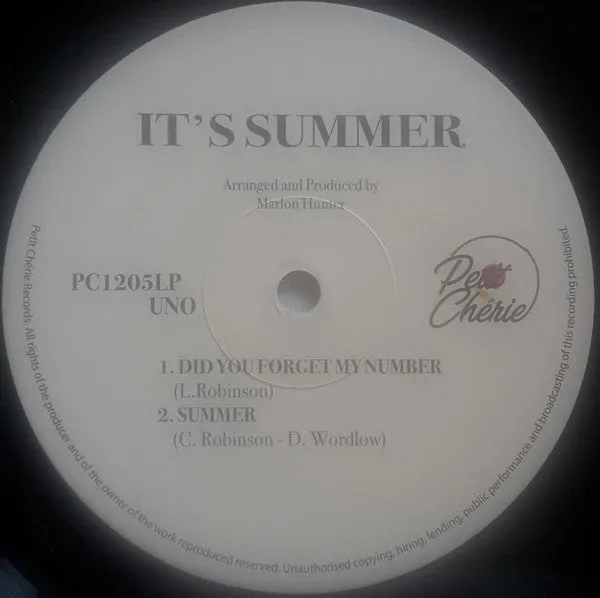 Marlon Hunter It's Summer LP ristampa unofficial Mint