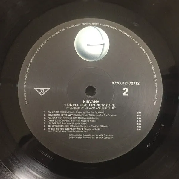 Nirvana MTV Unplugged In New York vinile LP acustico