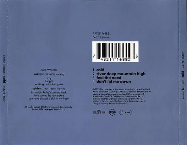 Annie Lennox Cold Coldest CD singolo NM
