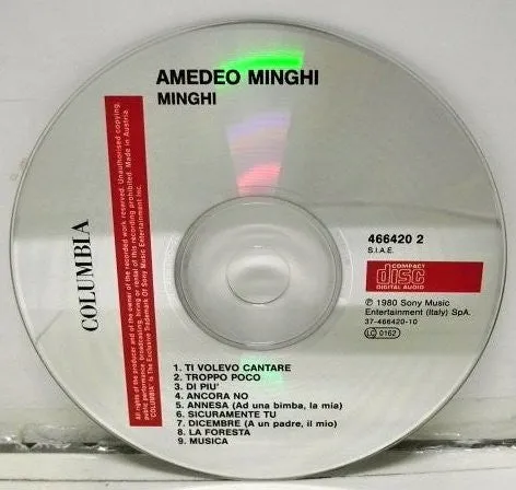 Amedeo Minghi Minghi CD usato Near Mint pop vocale