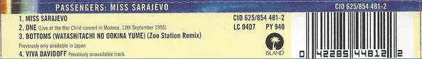 Passengers Miss Sarajevo CD singolo PDO 1995 Island