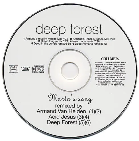 Deep Forest Marta's Song Remixes CD maxi VG+