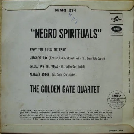 Golden Gate Quartet Negro Spirituals 7" EP gospel '67
